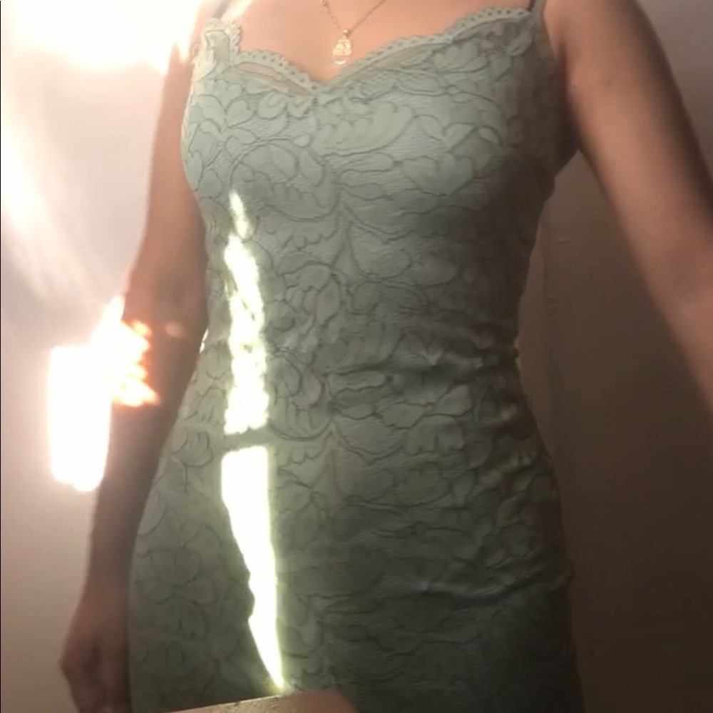 Mint green lace dress